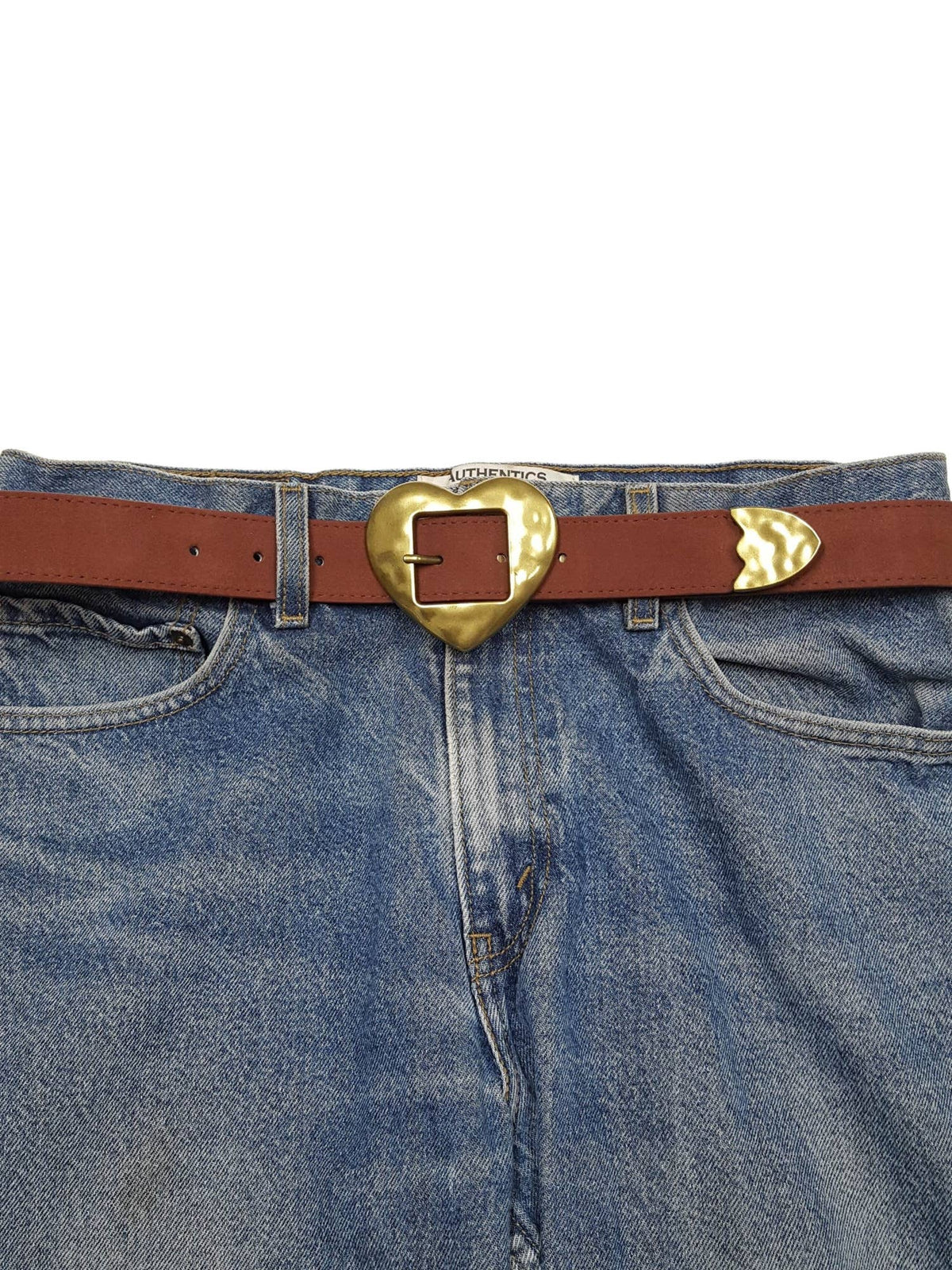 Vintage Love Heart Buckle w. real suede belt