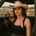 Pink Western Skinny Mini Wild Rag Scarf