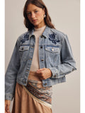 Floral Embroidered Denim Jacket