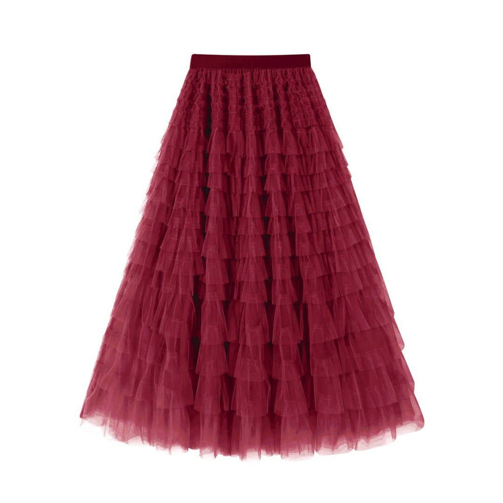 Mesh Tiered Skirt