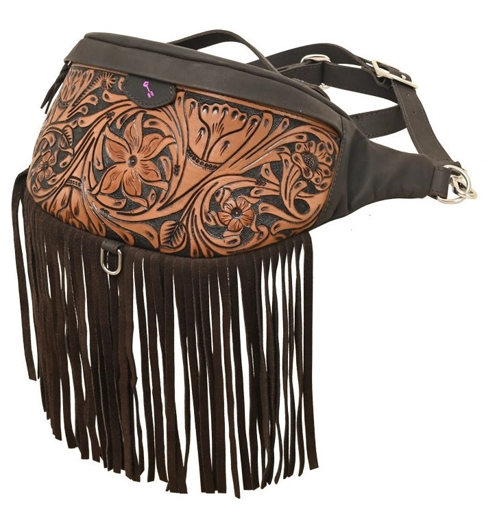 Tooled Leather Bum Bag