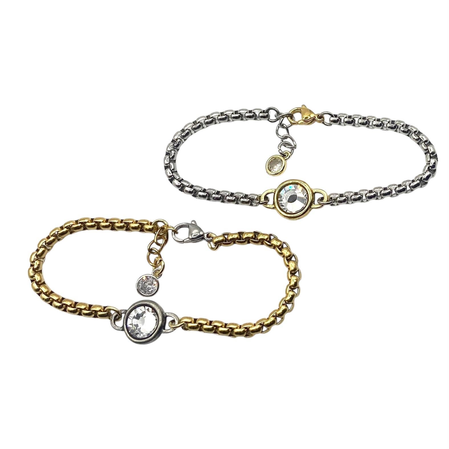 Two tone mixed metal luxe bracelet 