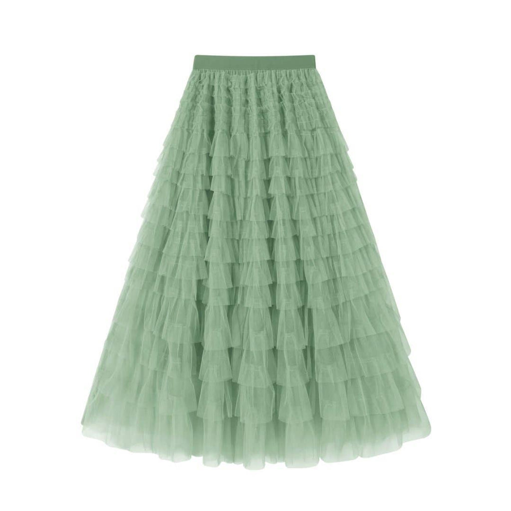 Mesh Tiered Skirt