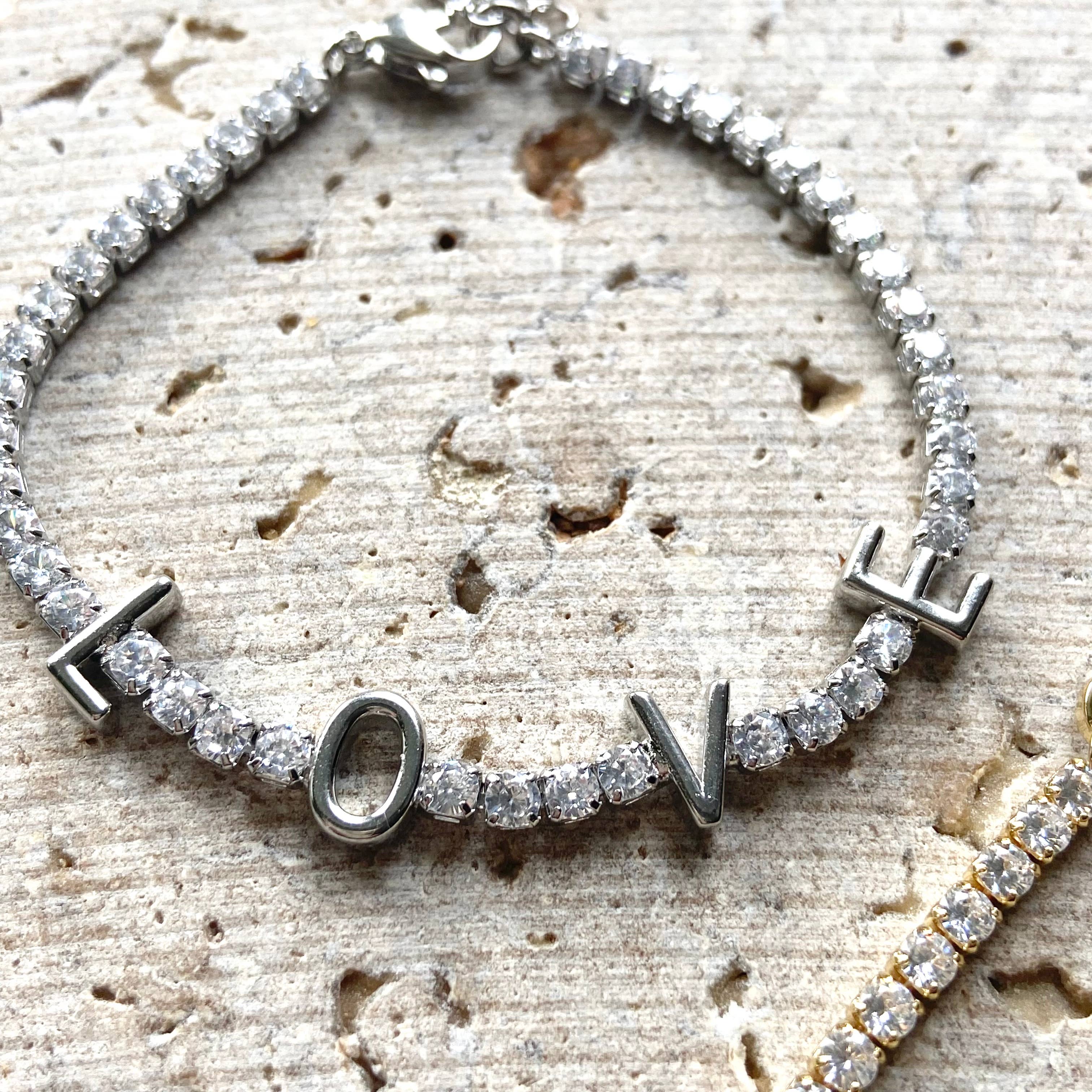 Love bracelet heart jewelry boutique salon spa trendy tennis