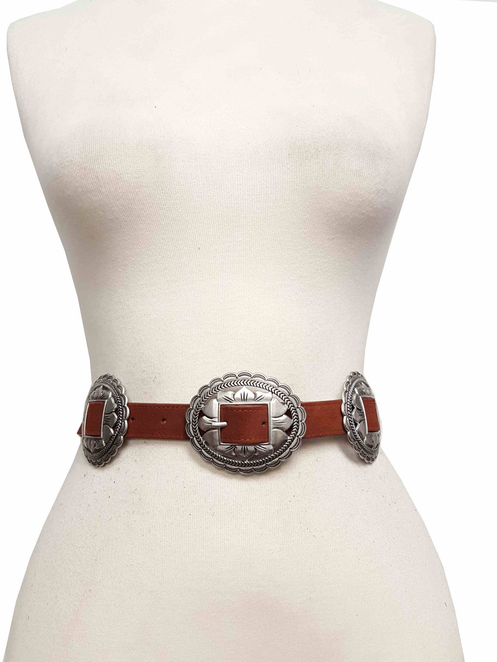Genuine Suede Concho Belt
