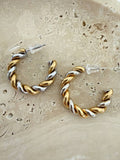 Mixed Metal Twist Hoops Waterproof
