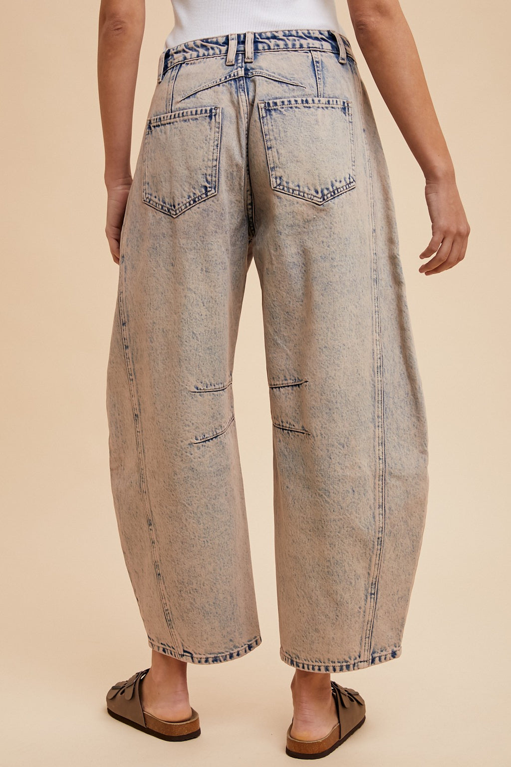 Retro Vibes Mid Rise Loose Fit Barrel Leg Jeans