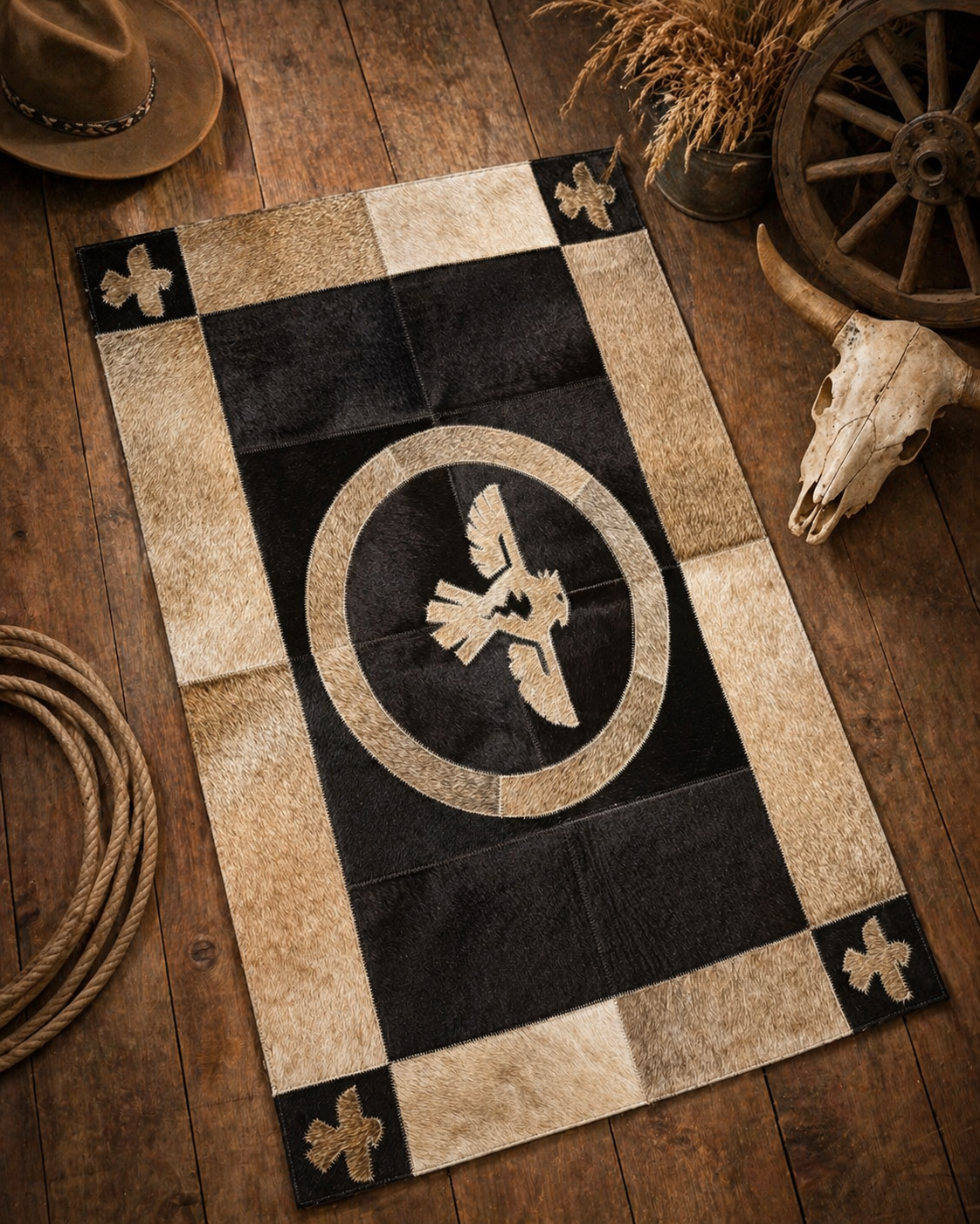 Thunderbird Cowhide Rug